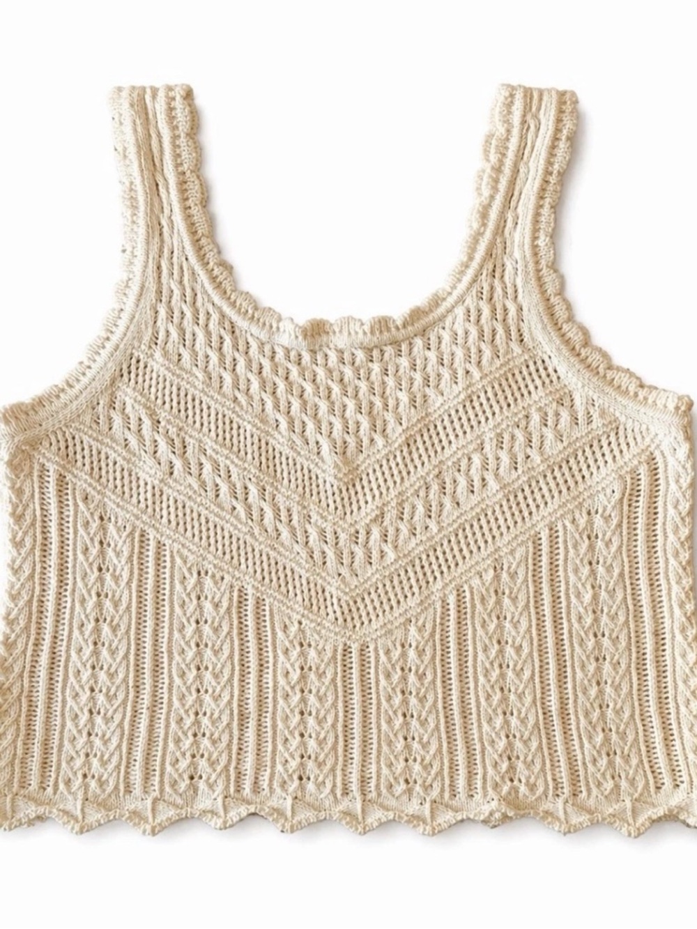 AND NOW THIS Crochet‎ Pointelle Knit Sleeveless Top XL - Excellent!